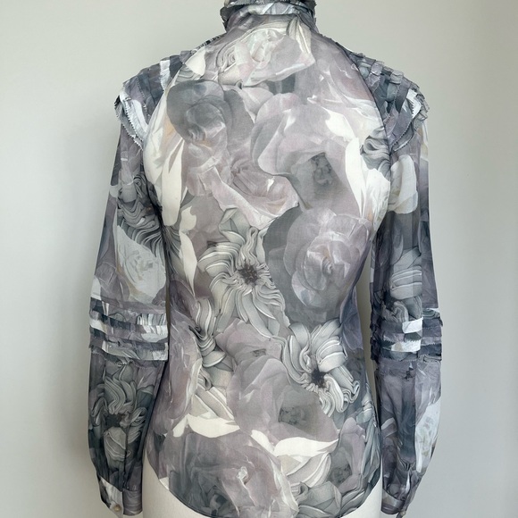 Diane Von Furstenburg Floral Silk Blouse - Picture 4 of 9